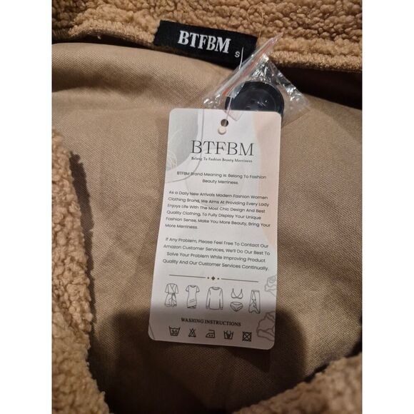 BTFBM Women’s Fuzzy Sherpa Trench Coat – Size Small – New With Tags‎ - Picture 4 of 7